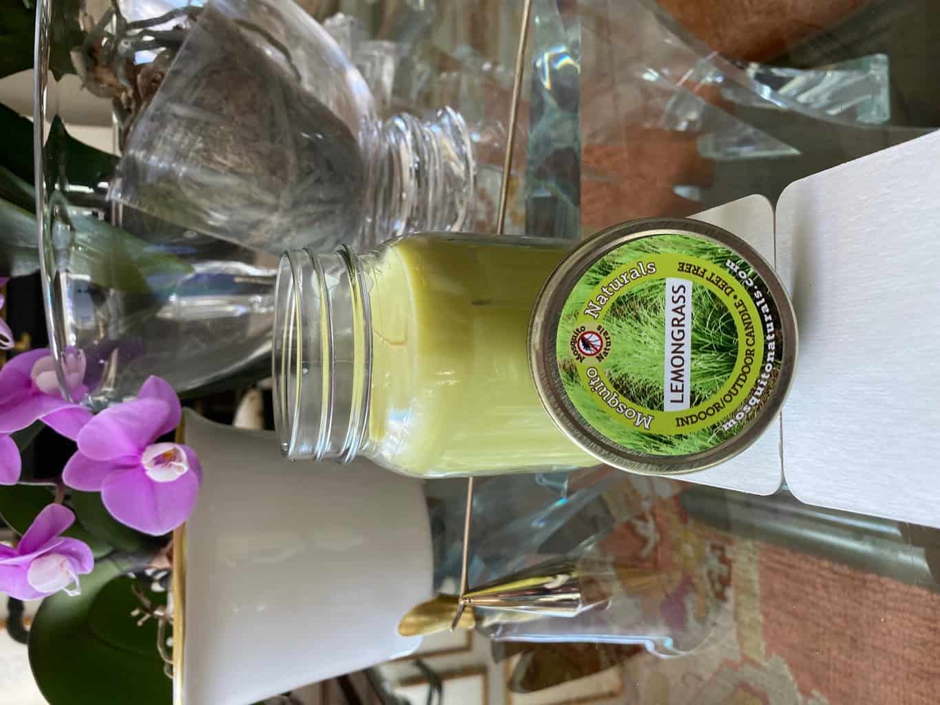 Natural Lemongrass mosquito repellent candle in a Ball mason jar &mdash; DEET-free, made in USA